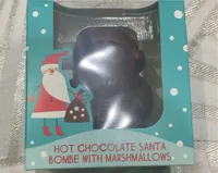 Hot chocolate santa bombe with marshamallows