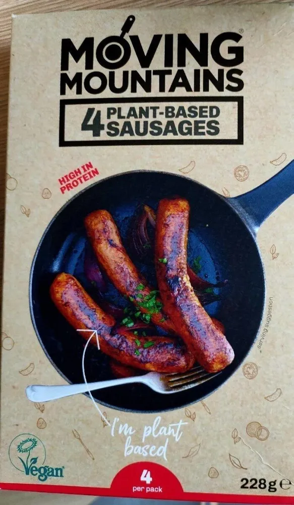 4 plant based sausages