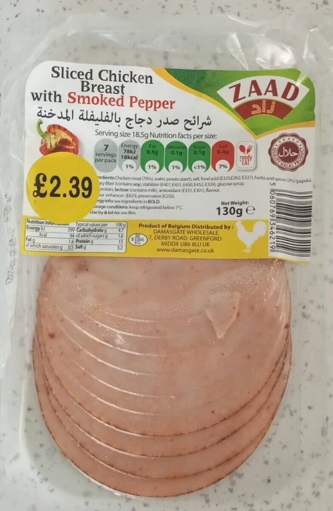 Sliced chicken breast