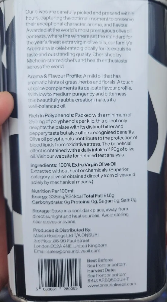 Onsuri Arbequina EVOO