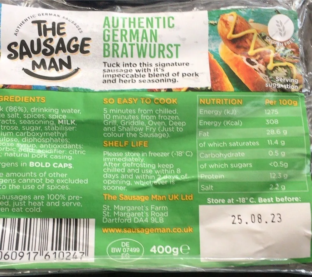 Authentic german bratwurst
