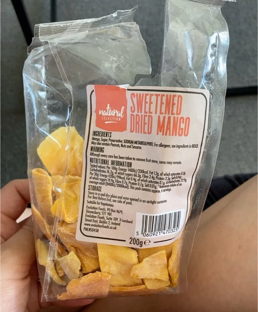 Sweetened dried mango