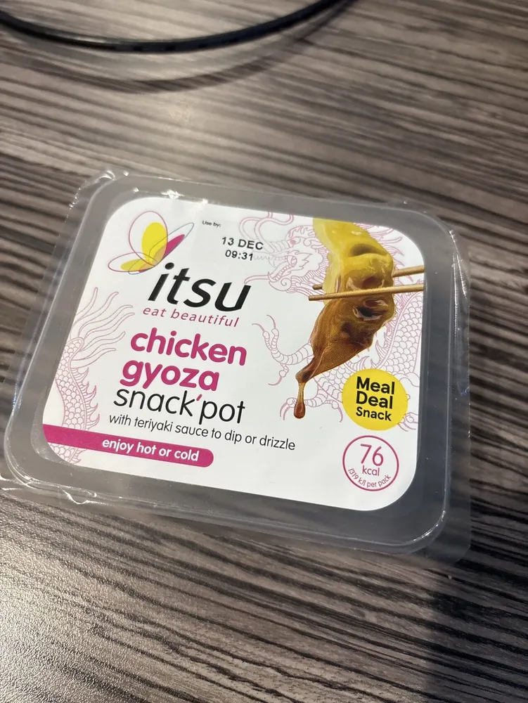 chicken gyoza snack pot with teriyaki sauce to dip or drizzle