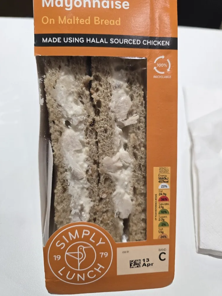 Chicken Mayo On Malted Bread