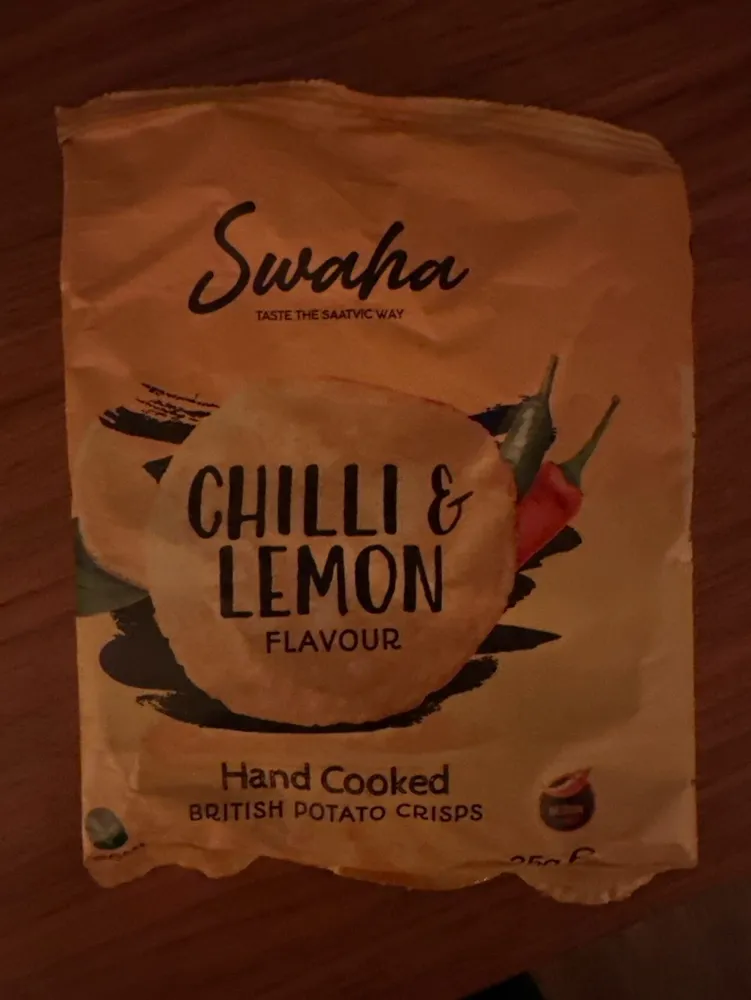 Chilli & Lemon Flavour Hand Cooked British Potato Crisps