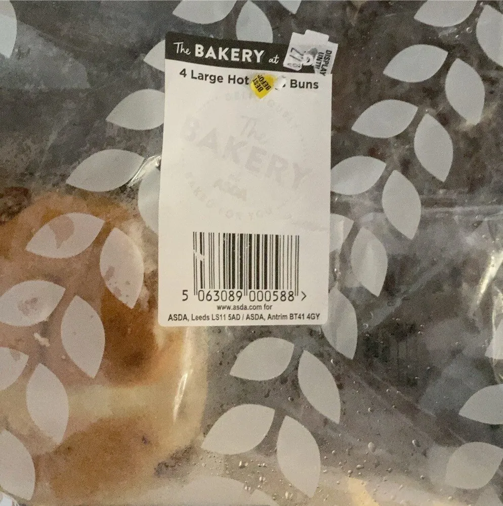 4 large hot cross bun