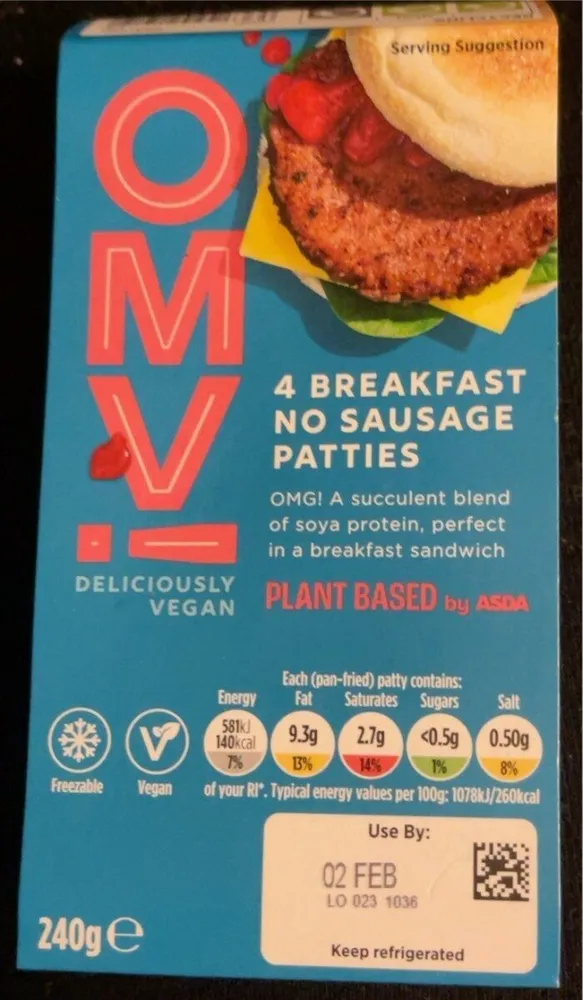 4 Breakfast No Sausage Patties