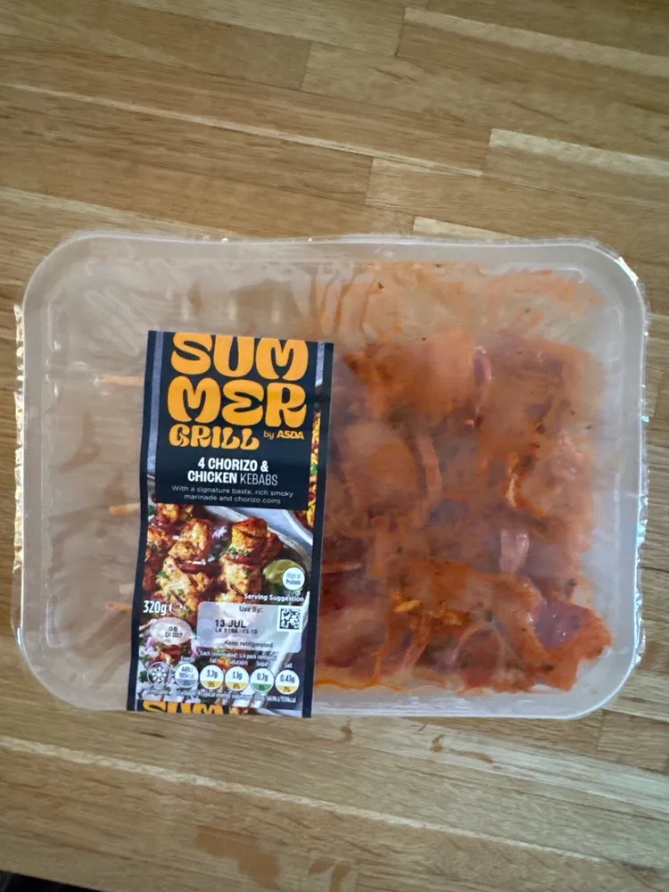 Chorizo & Chicken kebabs