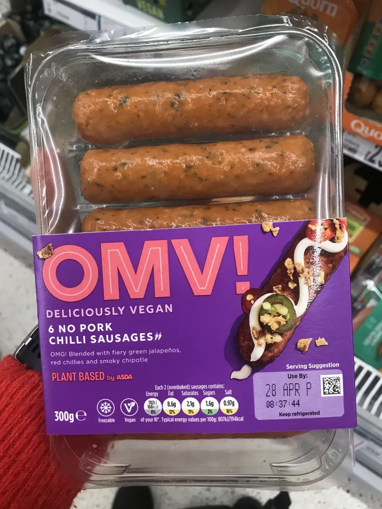 6 no pork chilli sausages