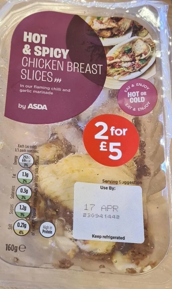 Asda Hot & Spicy Chicken Breast Slices