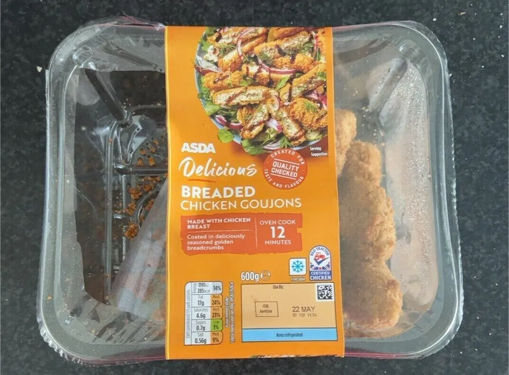 Breaded chicken goujons