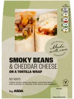 Smoky Beans & Cheddar Cheese on a tortilla wrap