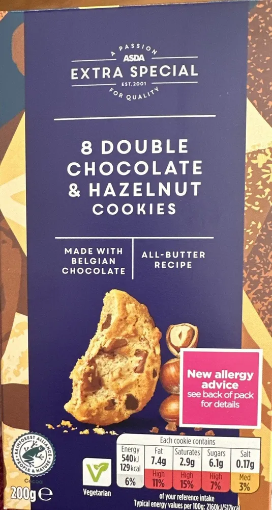 Double Chocolate And Hazelnut Cookies