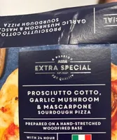 Garlic mushroom and mascarpone pizza