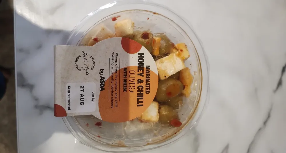 Marinated honey and chilli olives