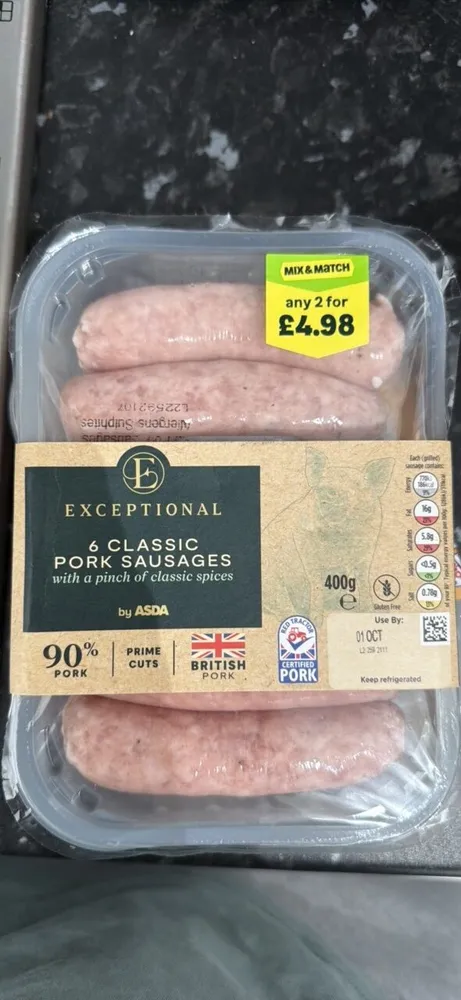 6 Classic Pork Sausages