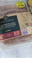exceptional 6 Cumberland pork sausages with cracked black pepper