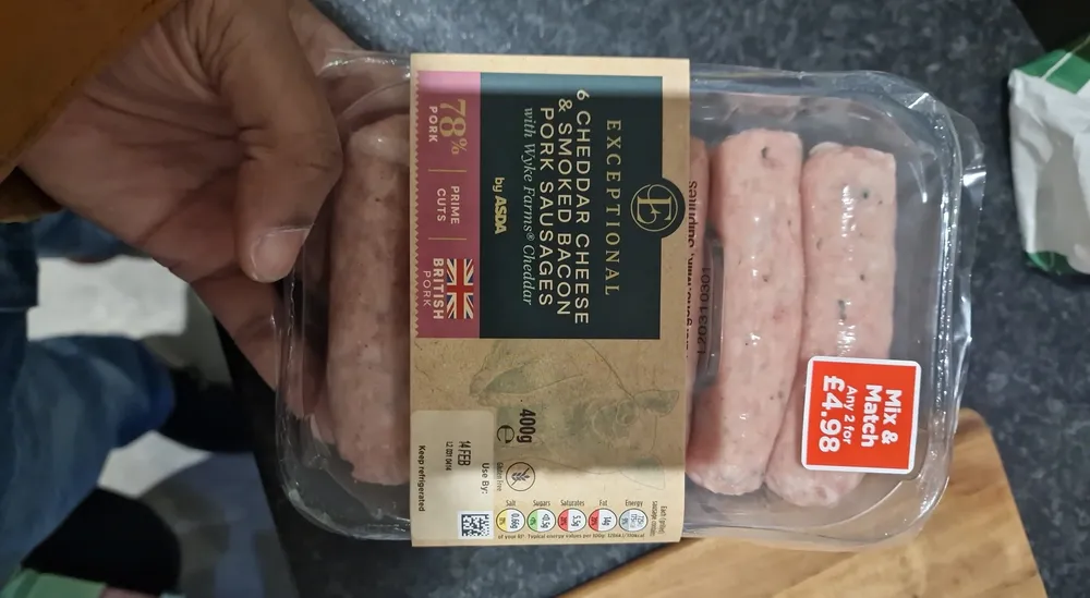 Cheddar Cheese Smoked Bacon Sausages