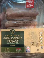 Mozzarella And Tomato Chicken Chipolata Sausages