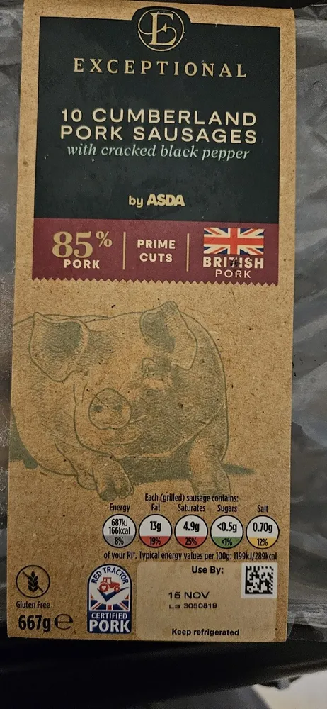 Cumberland pork sausage
