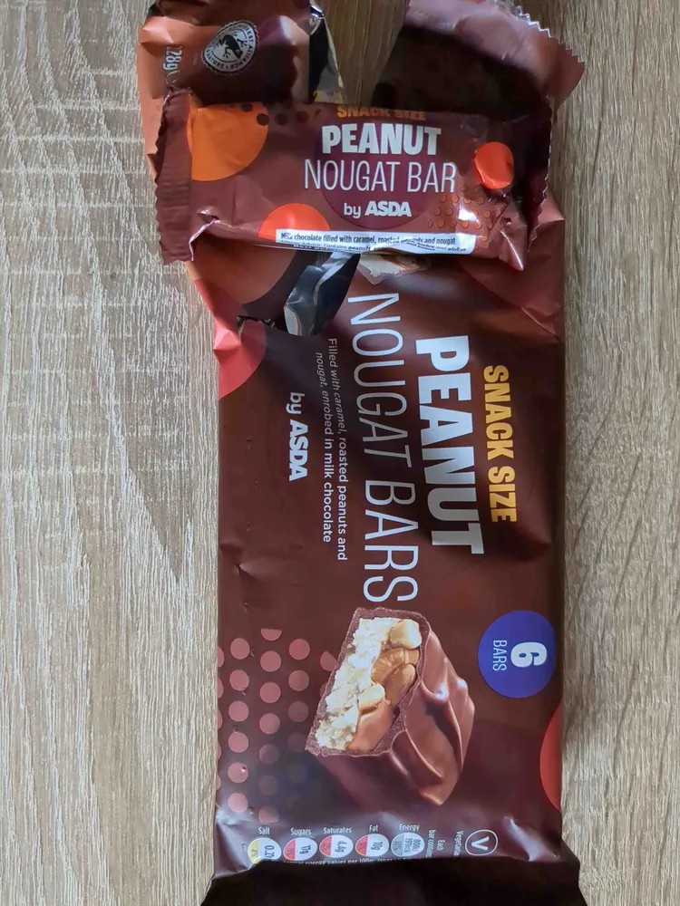 Snack size peanut nougat bars