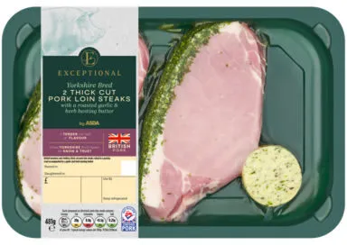 Thick Cut Pork Loin Steak (Roasted Garlic & Herb Butter)