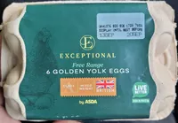 Free Range 6 Golden Yolk Eggs