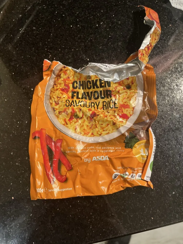 98, 98, CHICKEN FLAVOUR SAVOURY RICE With garden p