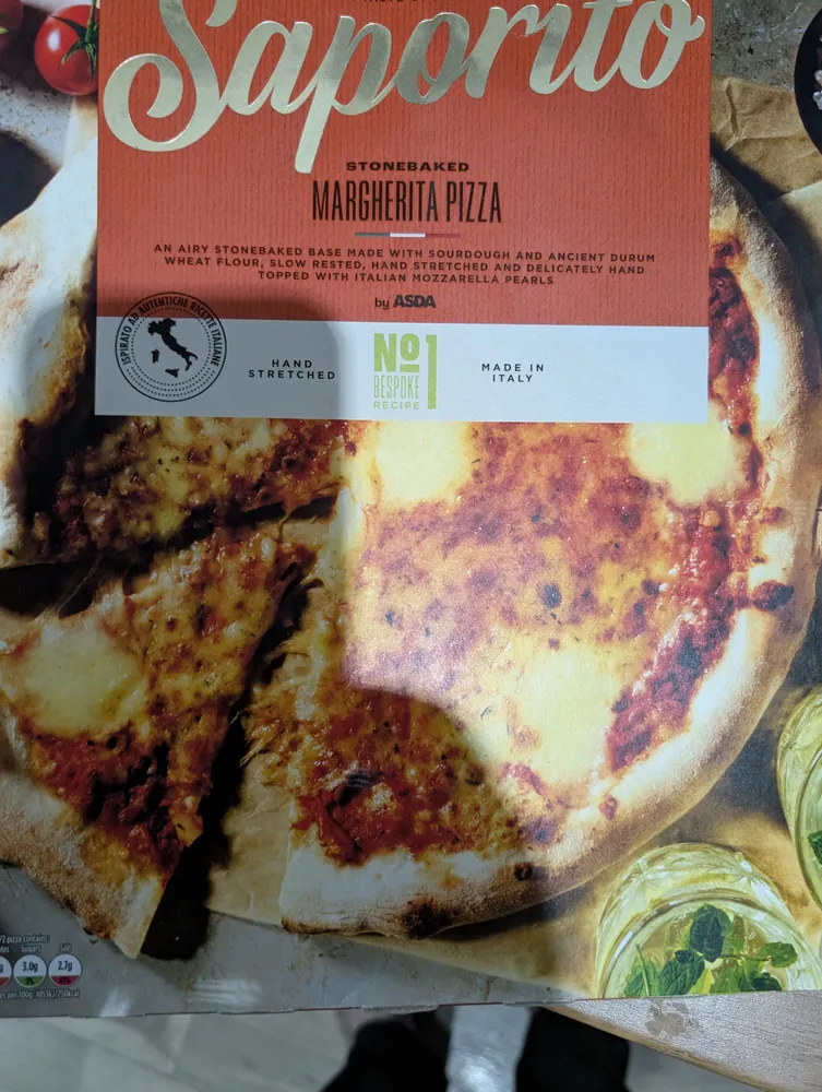 Stone baked Margherita Pizza