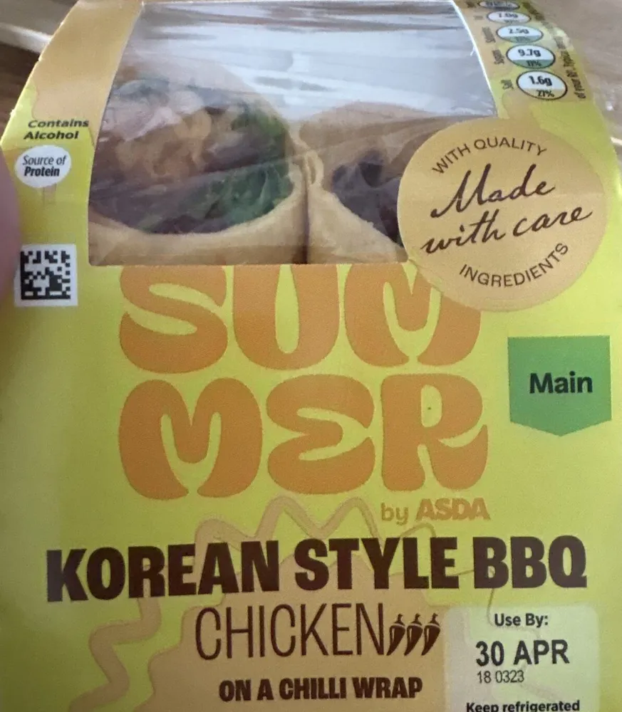 Korean Style BBQ Chicken Chilli Wrap
