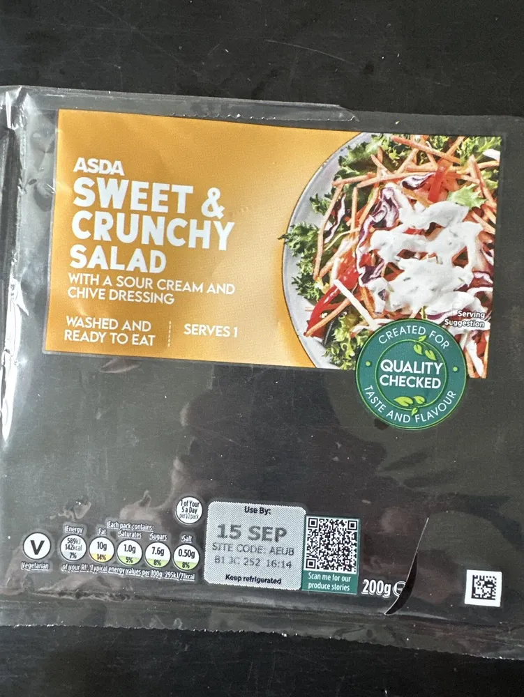 Sweet And Crunchy Salad With Sour Cream Dressing