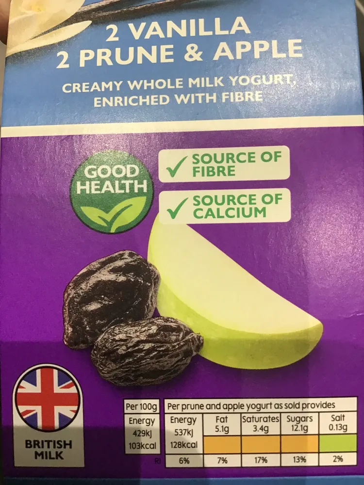 Vanilla, Prune & Apple Creamy Whole Milk Yogurt