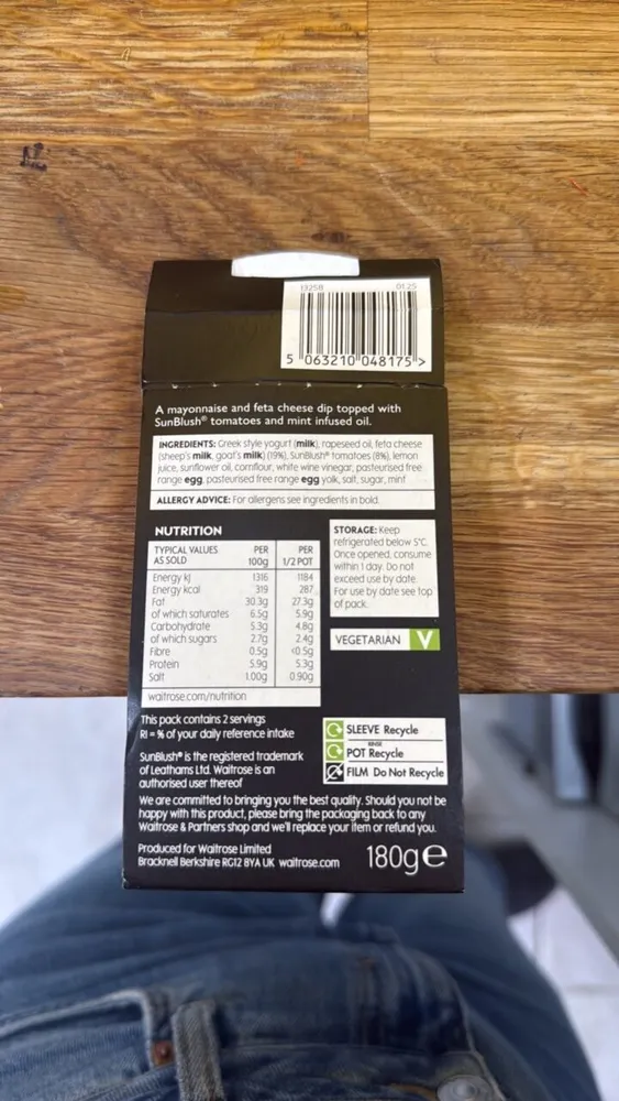Waitrose whipped feta dip
