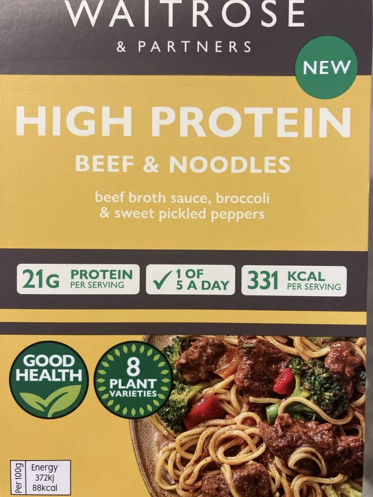Waitrose High Protein Beef And Noodles