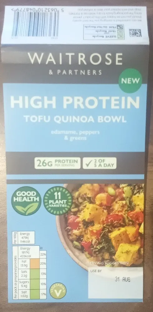 High Protein Tofu Quinoa Bowl