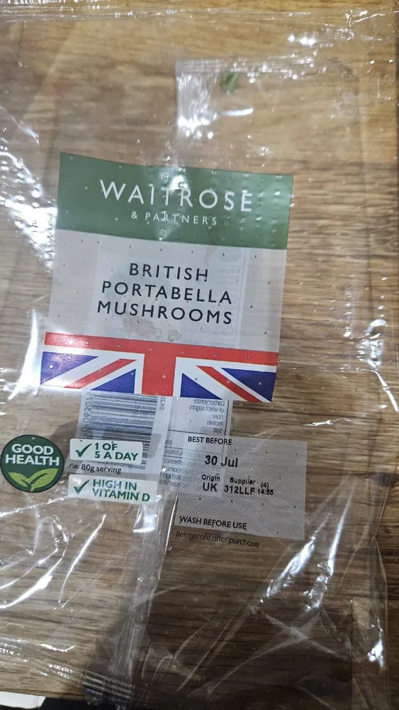 Waitrose British Portabella Mushrooms