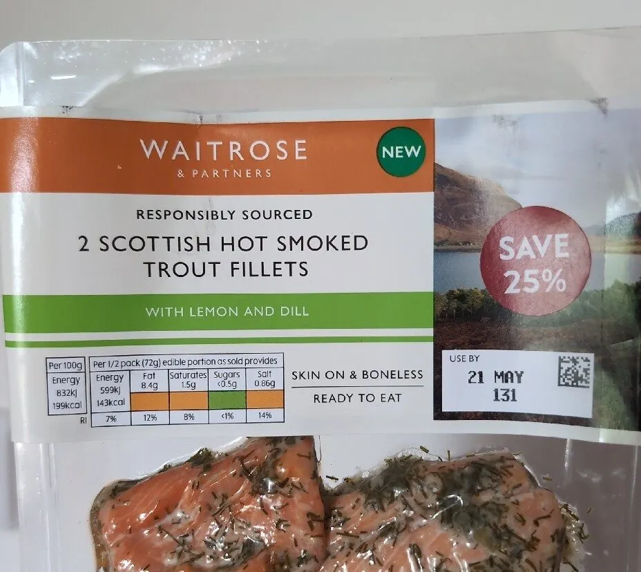 Scottish Hot Smoked Trout Fillets