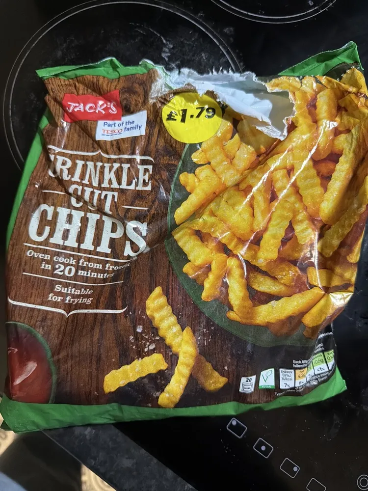 Tesco crinkle cut chips