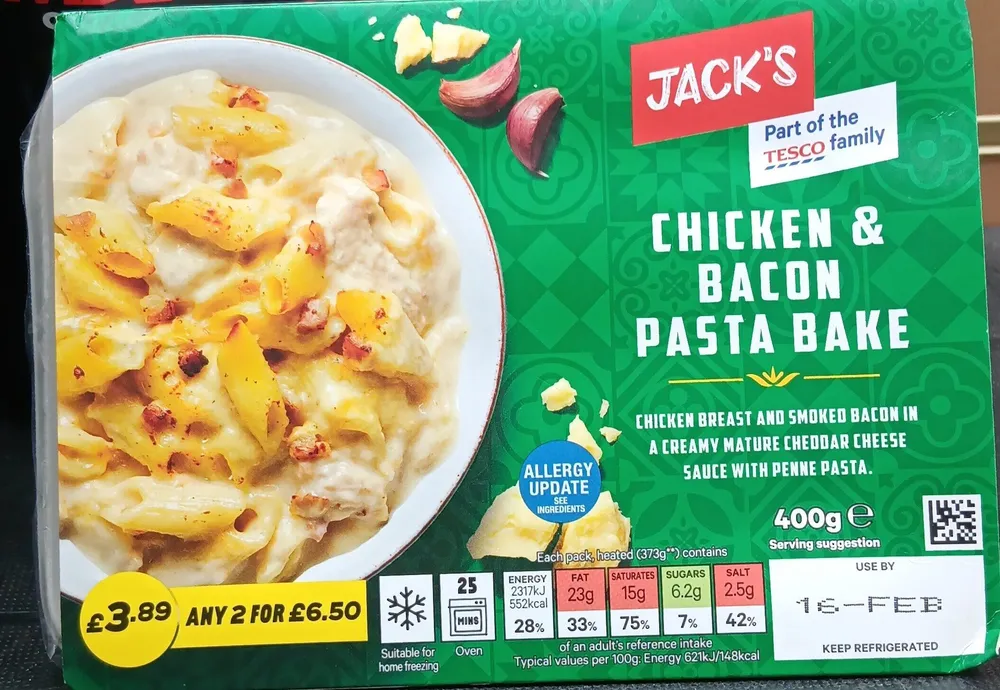 chicken & bacon pasta bake