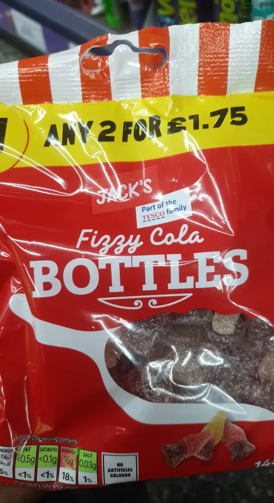 jacks FIZZY cola bottles