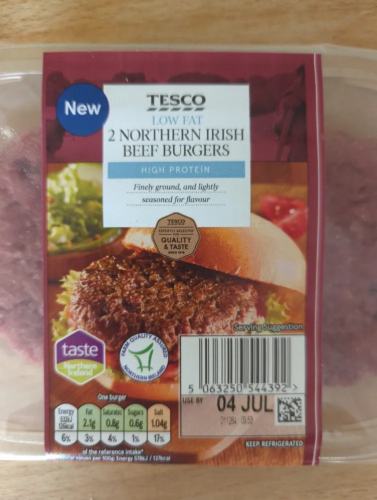 Low Fat Beef Burgers