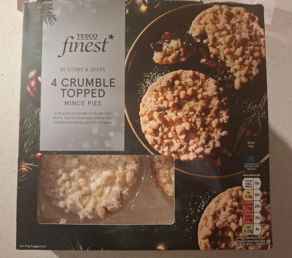 Crumble topped mince pies