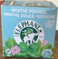 Infusion menthe poivrée , menthe douce , verveine