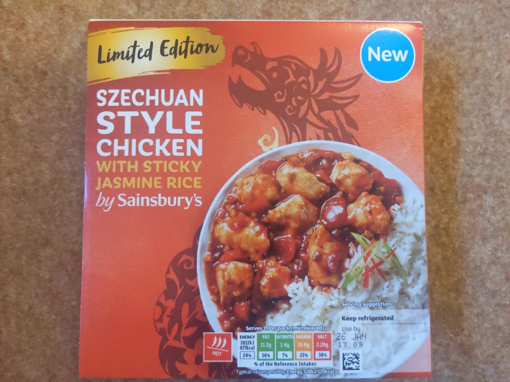 Szechuan style chicken with rice