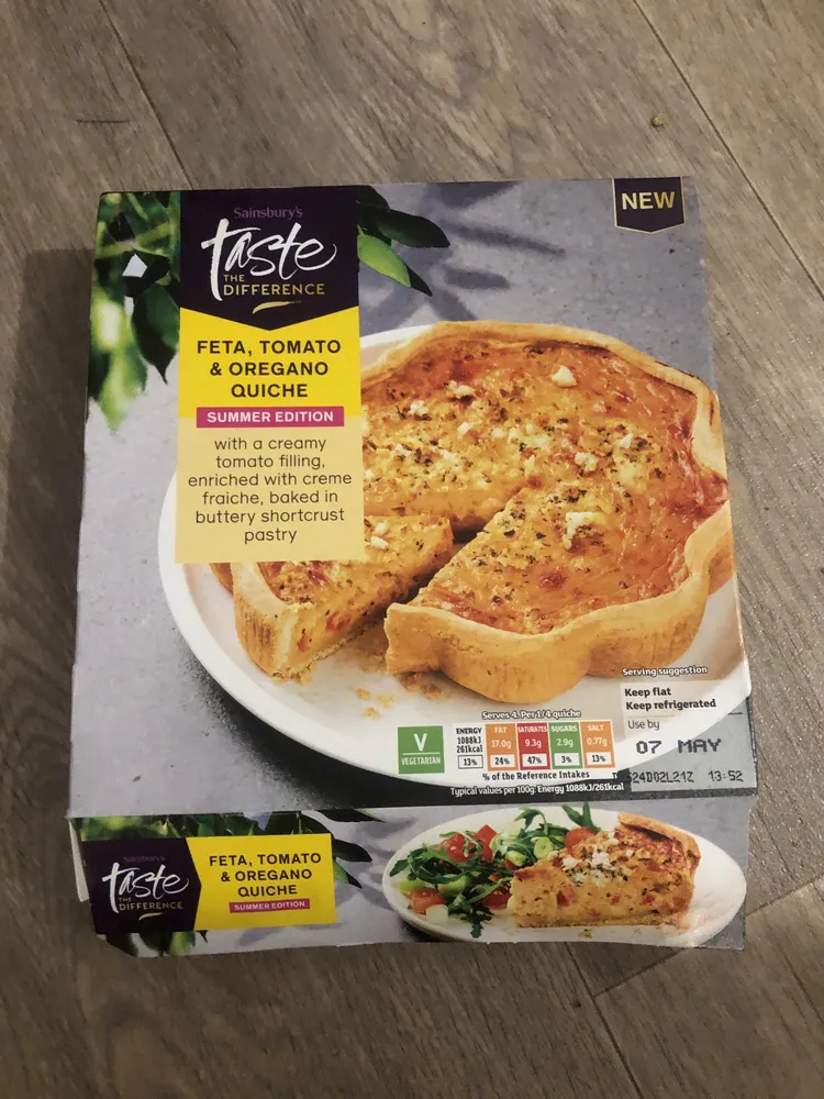 Feta Tomato and Oregano Quiche