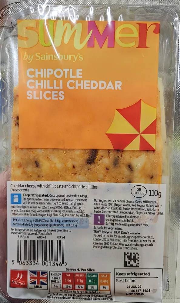Chipotle Chilli Cheddar Slices