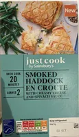 just cook Smoked Haddock En Croute With Creamy Cheese And Spinach Sauce