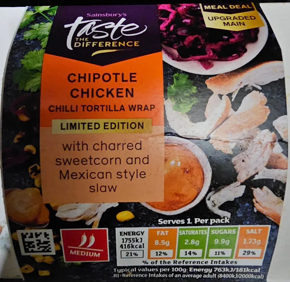 Chipotle Chicken Chilli Tortilla Wrap