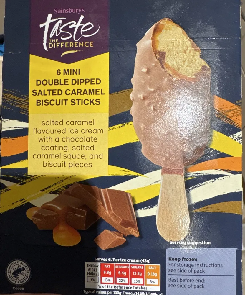 Mini Double Dipped Salted Caramel Biscuit Sticks