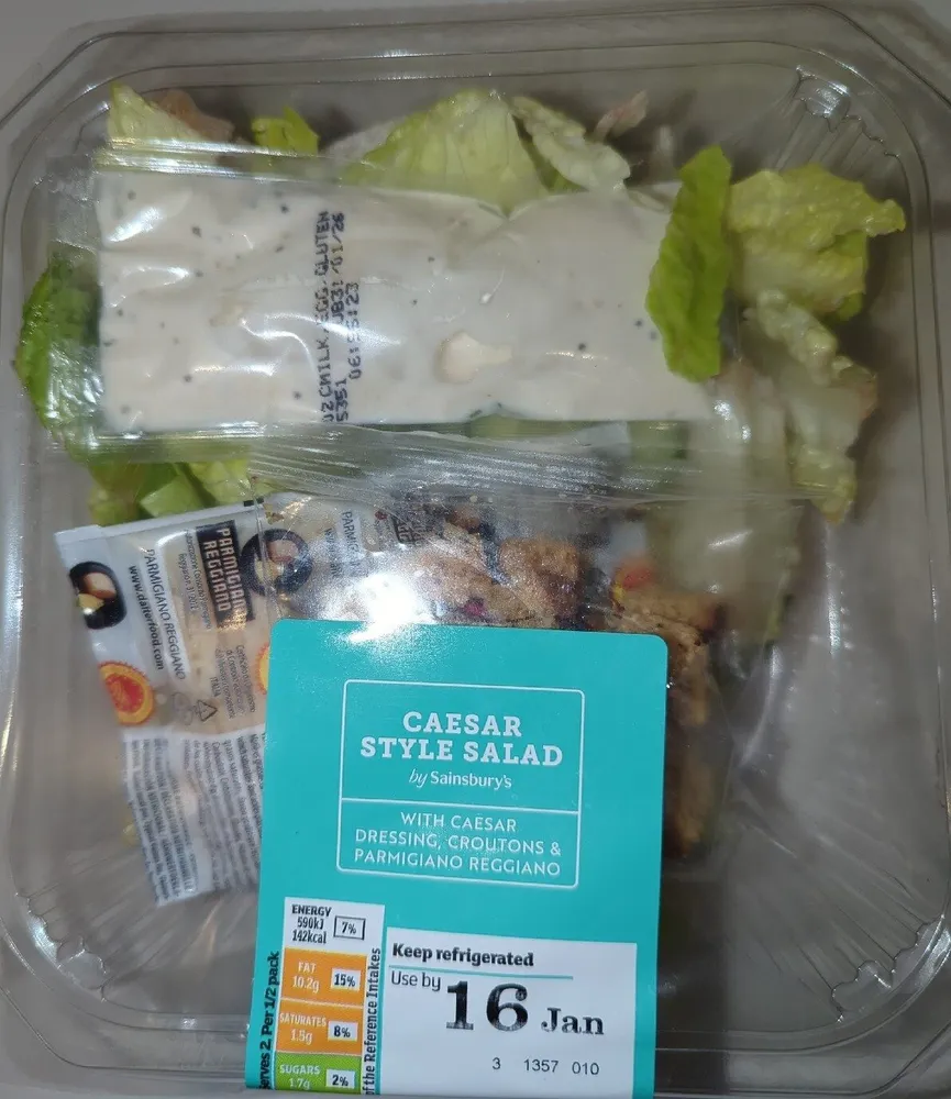 Caesar Style Salad with Caesar Dressing, Croutons & Parmigiano Reggiano